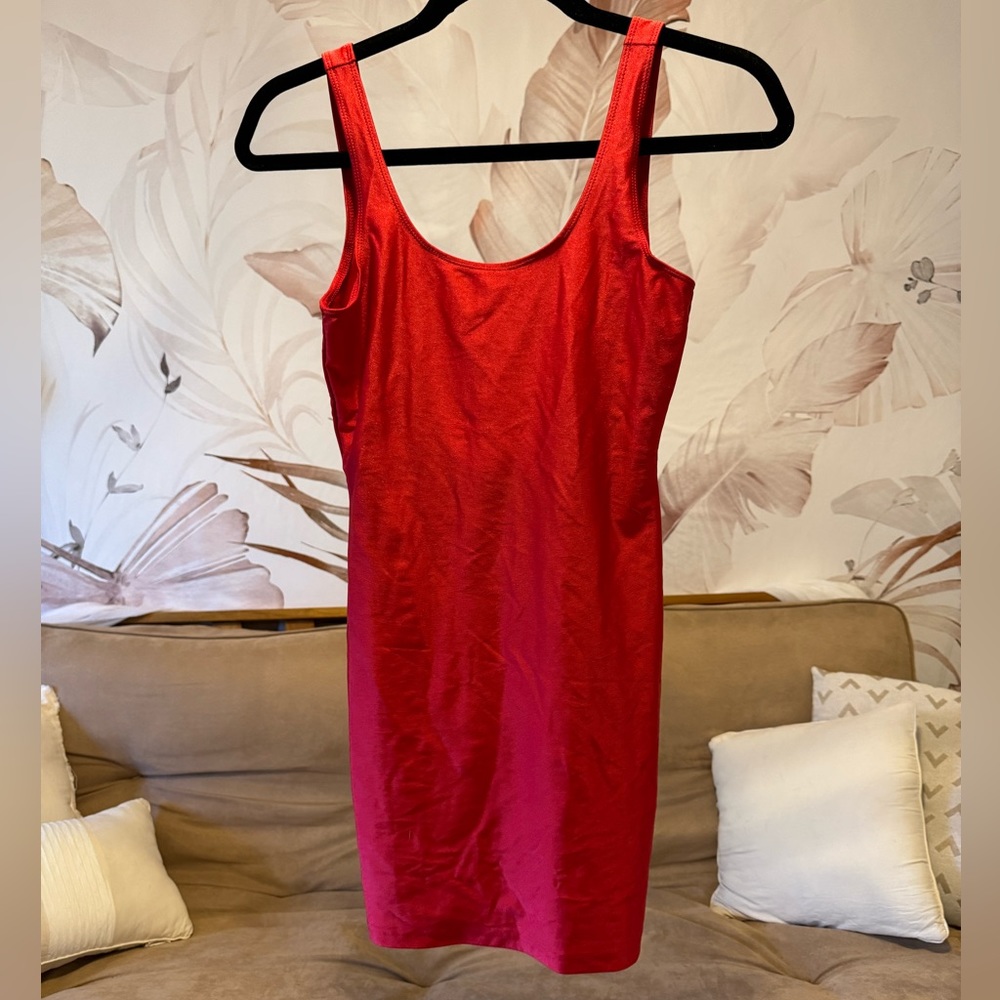 Red mini dress